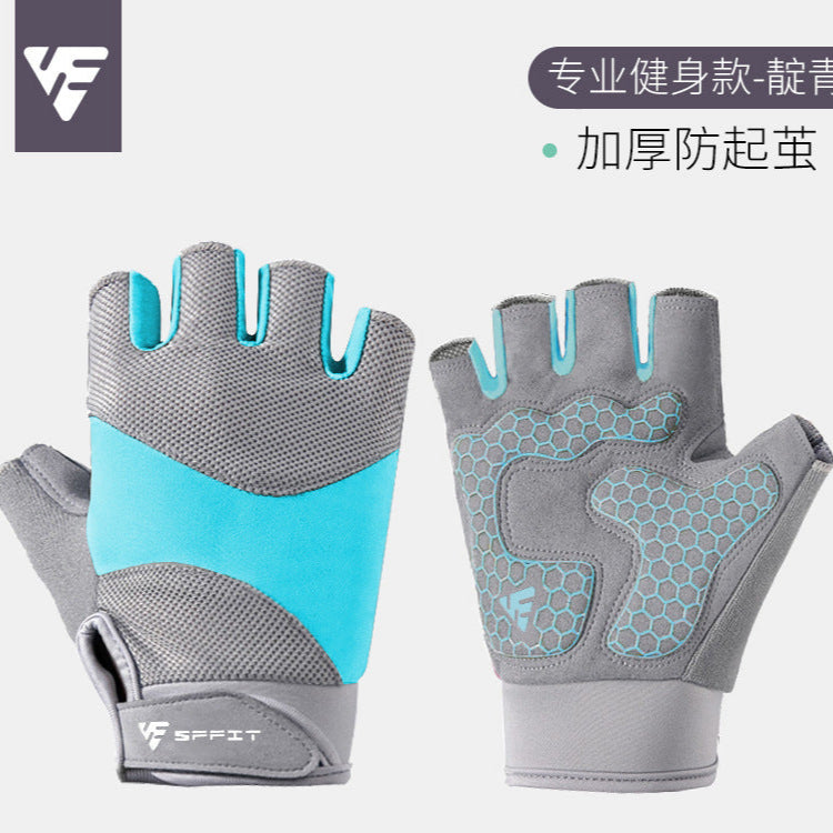 A Kettlebell Sports Half Finger Gloves Men and Women Outdoor Riding Weightlifting Horizontal Bar Fitness Anti-Cocooning