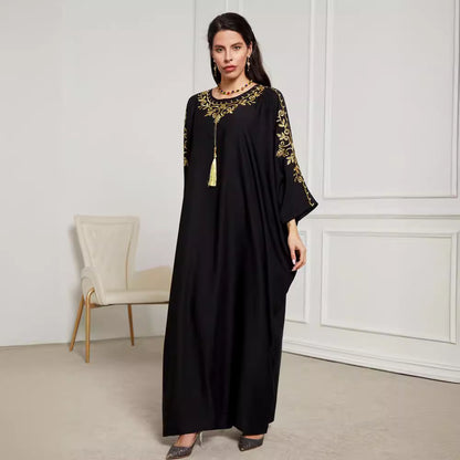 New Middle East Dubai Robe Clothing AliExpress Fashion Elegant Blouse Embroidered Dress - Mixbatch