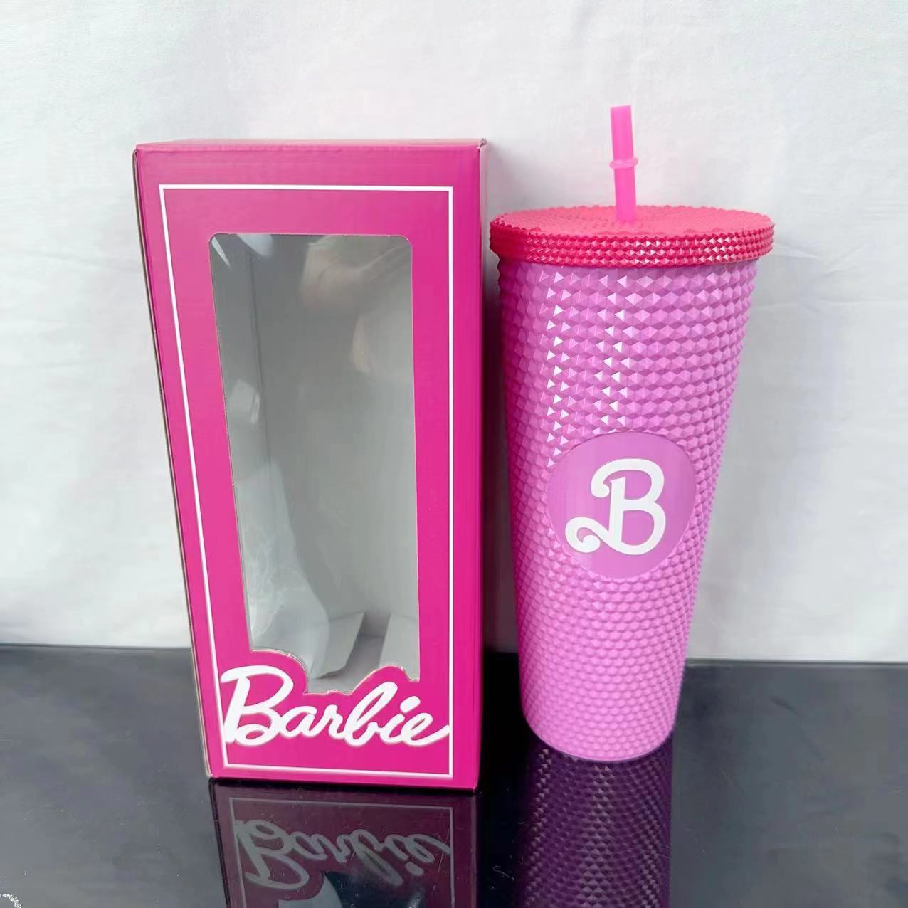 A baby Thailand Vietnam spot color box double layer random cup gem plastic cup straw cup water cup Barbie durian cup - Mixbatch
