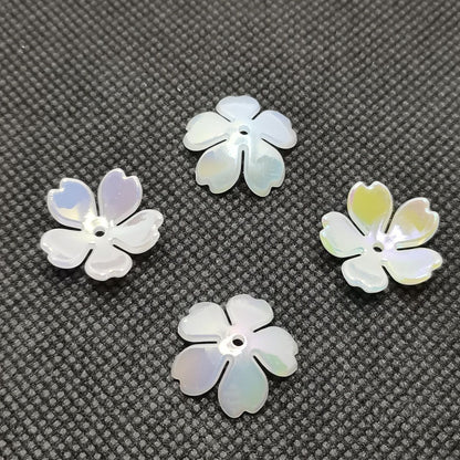 A electroplated color large five-piece small flower ab color plastic flower 18mm handmade DIY material new hair accessories - Mixbatch