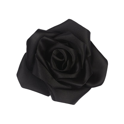 A retro rose bud high-grade satin three-dimensional silk cloth large flower DIY neck flower brooch clothing shoes and hats accessories - Mixbatch