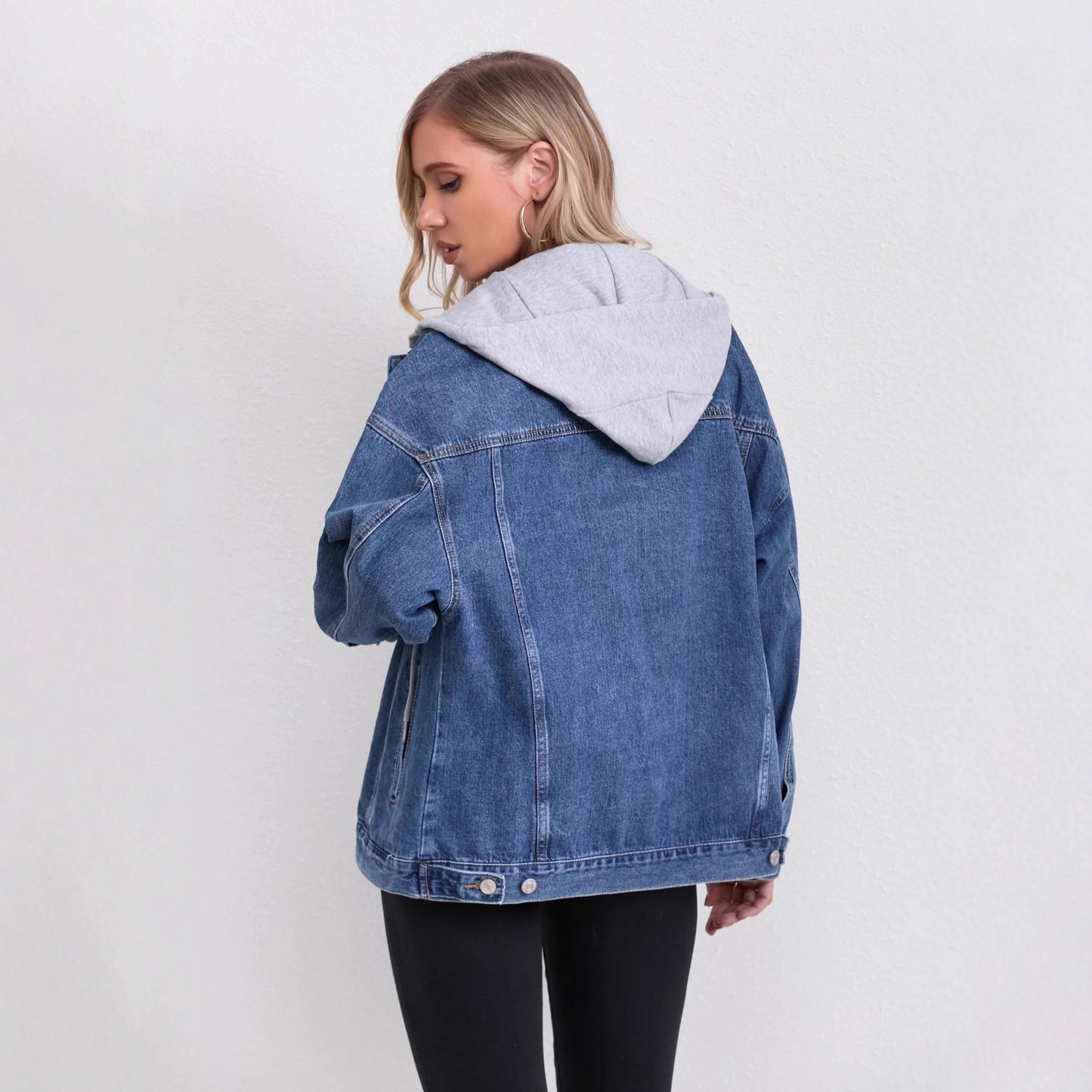 A denim jacket fashion oversized loose women denim jacket versatile