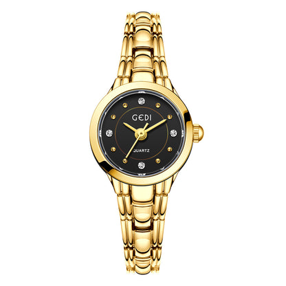 A niche light luxury small exquisite alloy bracelet watch high-end sense diamond-encrusted women's waterproof quartz watch