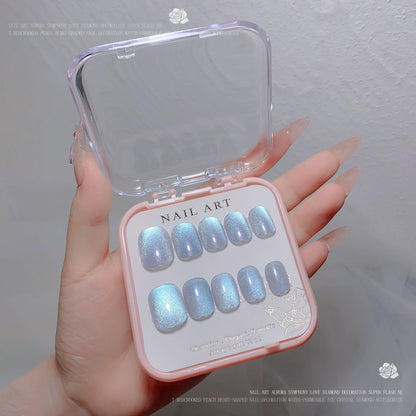 A new nail art wear nail spar cat eye flash diamond nail patch wear nail handmade nail art fake nail wholesale - Mixbatch