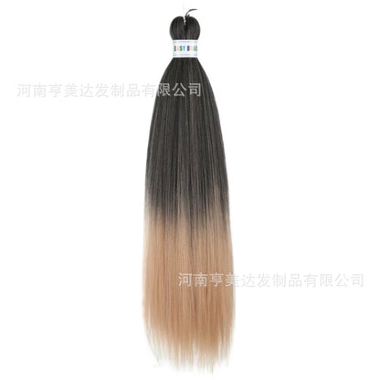 A EZ Color 26inch Women Chemical Fiber Long Straight Hair Large Easy Braided Hair Low Temperature Silk Long Straight Hair Wig