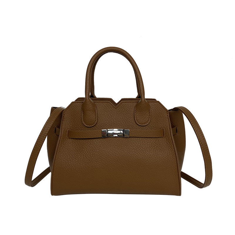 A simple premium platinum bag texture handbag large capacity Kelly bag women's new trendy fashion shoulder messenger bag