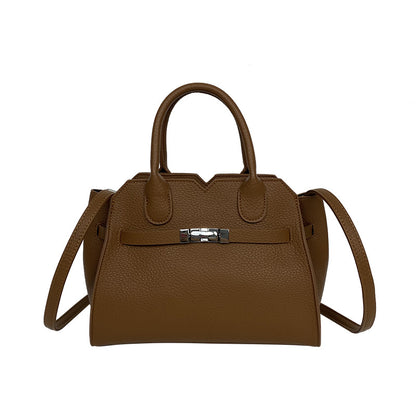 A simple premium platinum bag texture handbag large capacity Kelly bag women's new trendy fashion shoulder messenger bag