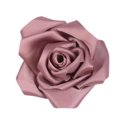 A retro rose bud high-grade satin three-dimensional silk cloth large flower DIY neck flower brooch clothing shoes and hats accessories - Mixbatch
