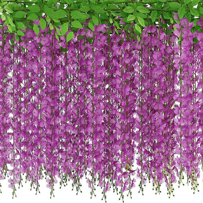 A simulated wisteria flower string bean flower fake flower rattan indoor air conditioner pipe decoration winding blocking wedding silk flower ceiling