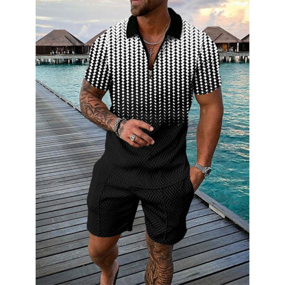 A short-sleeved shorts set