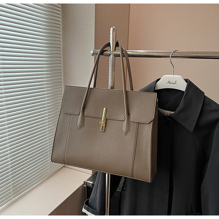 A shoulder handbag