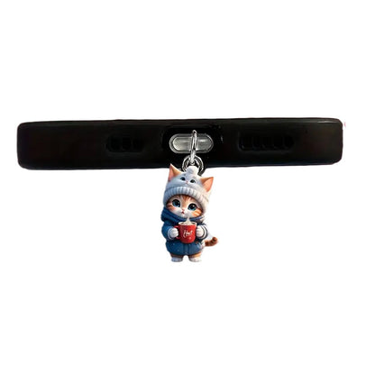 A cross-border new 2D acrylic pendant mobile phone mouth dust plug suitable for apple and type-c dust plug