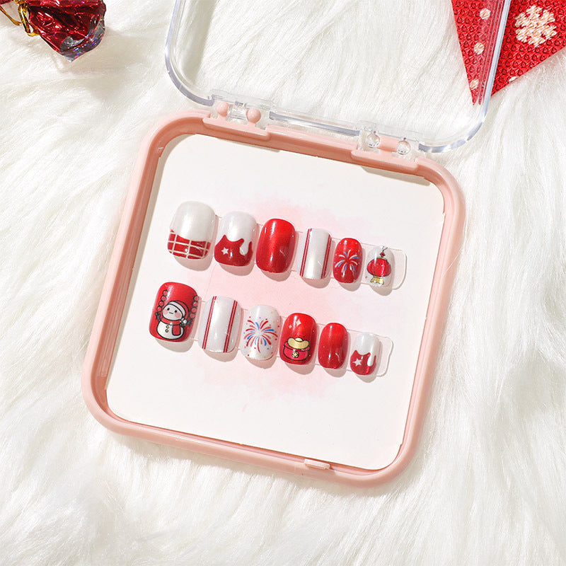 A new three-dimensional gilt cat's eye wearing armor, handmade nail piece nail piece finished nail piece cute cartoon nail sticker - Mixbatch
