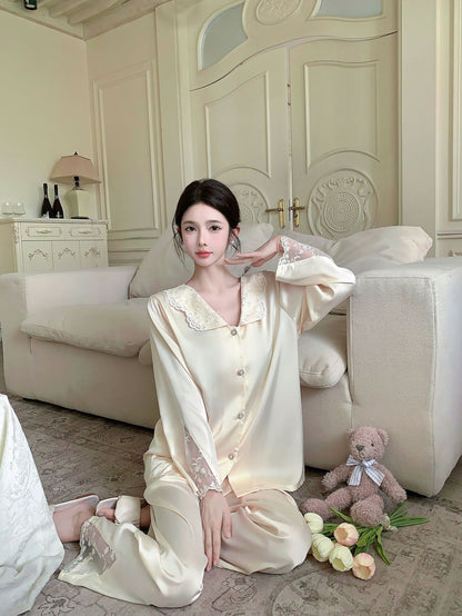 A silk long-sleeved suit