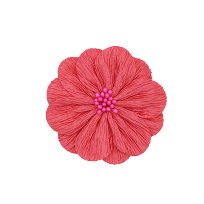 A new handmade pleated fabric flower bark pattern flower core head flower headband accessories shoes and hats flower clothing accessories 8CM - Mixbatch