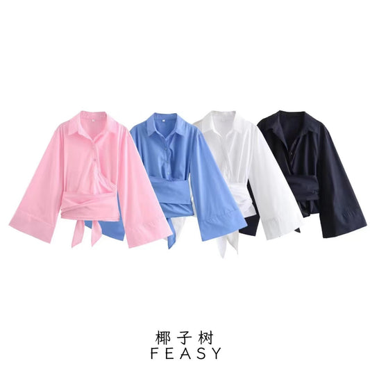 A long-sleeved blouse
