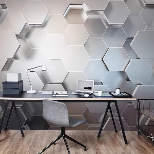 8D company front desk background wall wallpaper imitation marble pattern logo image wallpaper beauty salon bar mural wall covering