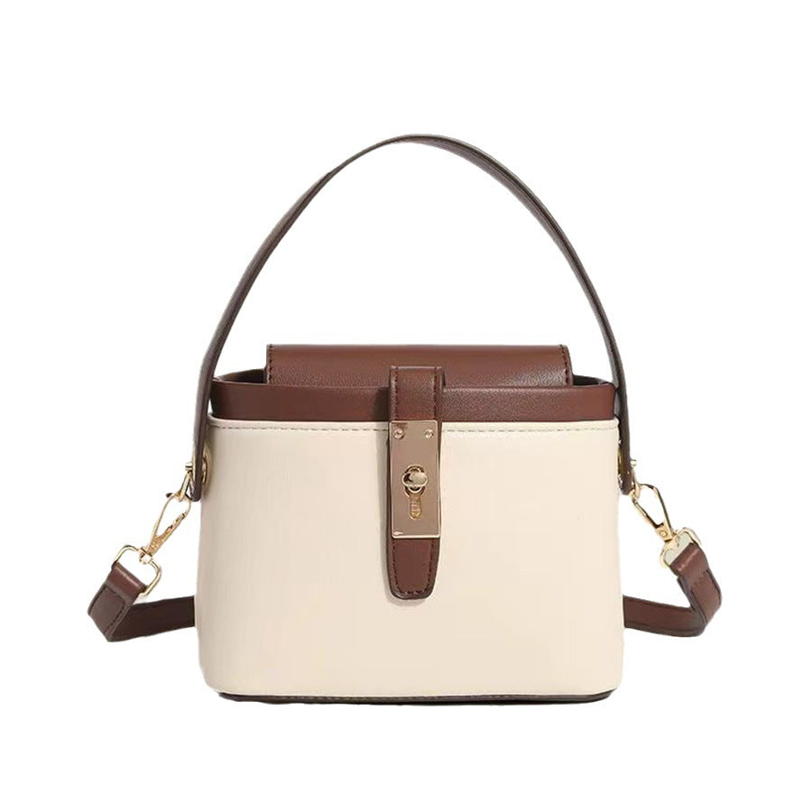 A portable box messenger bag trendy color matching bag women high sense niche women