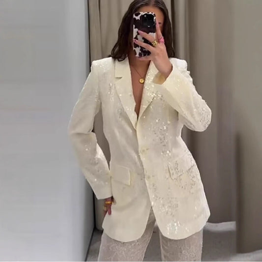 A sequined suit