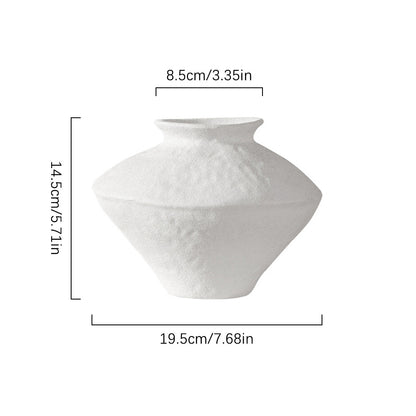 Nordic ceramic vase flower arrangement, high-end ornament, white Zen wabi-sabi art decoration, dry vase.