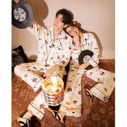 A couple pajamas women's autumn and winter thickened island velvet loungewear suit men