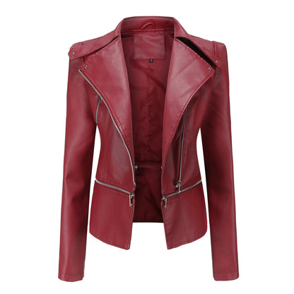 A women's leather jacket