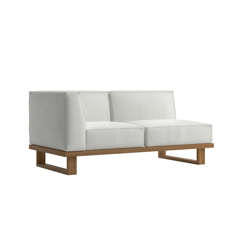 A teak outdoor sofa combination villa courtyard furniture Nordic style high-end garden hotel terrace solid wood sofa chair - Mixbatch
