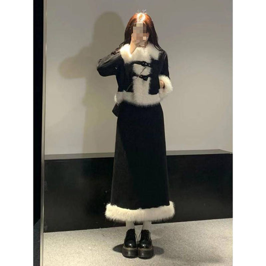A coat half-length skirt set