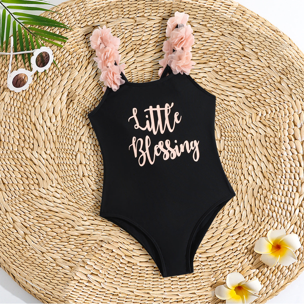 A Offset Letter Cross Back Staple Swimsuit - Mixbatch