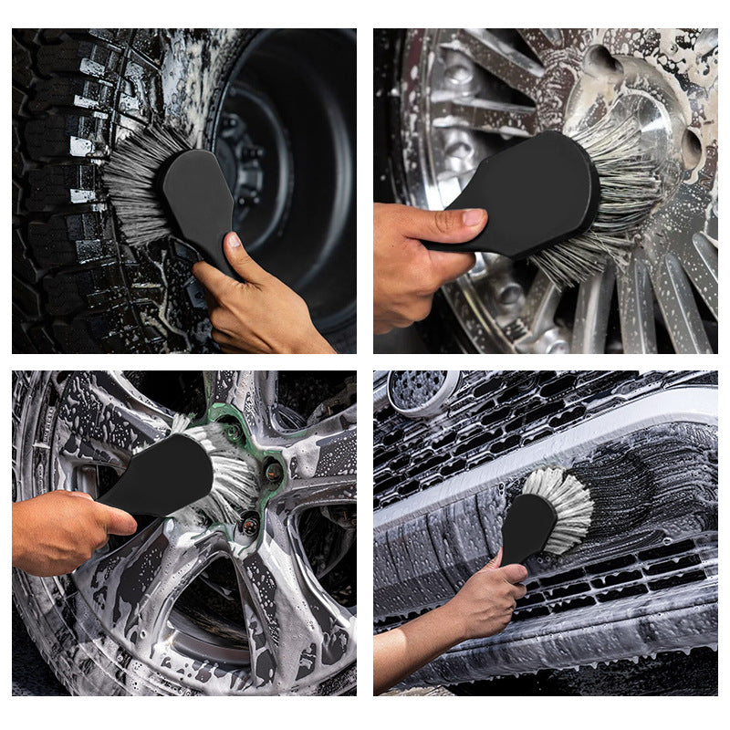 A car tire cleaning brush