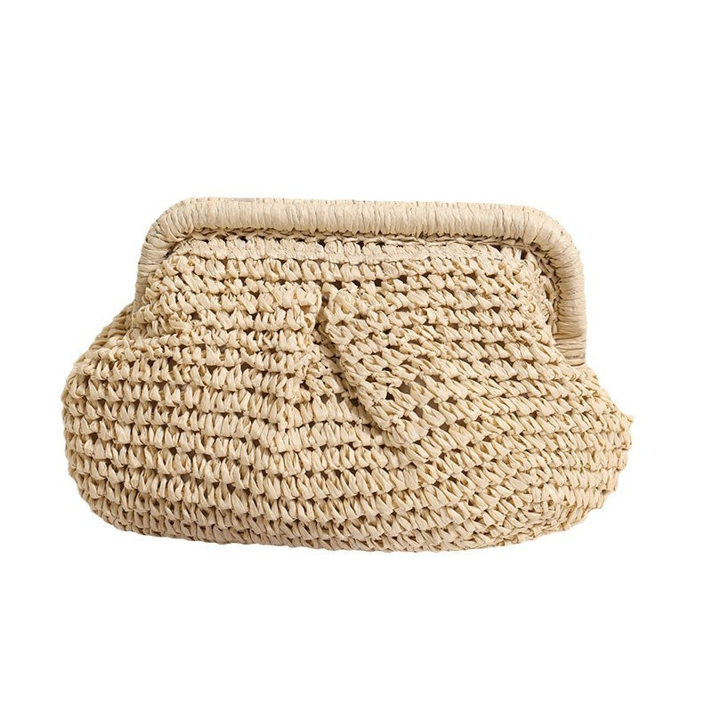 A INS paper rope woven bag female Internet celebrity shoulder crossbody shoulder strap vacation beach bag versatile chain bag