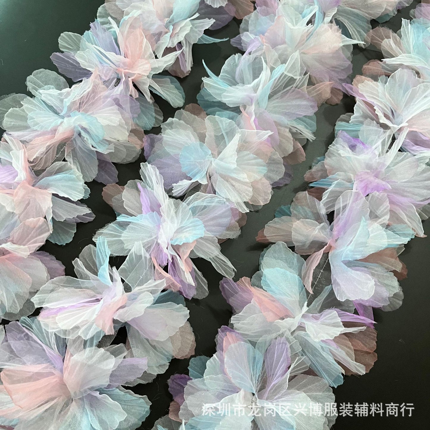 A 14cm three-dimensional organza lace DIY gradual change handmade flower clothing accessories decorative flower ballet doll dance dress - Mixbatch