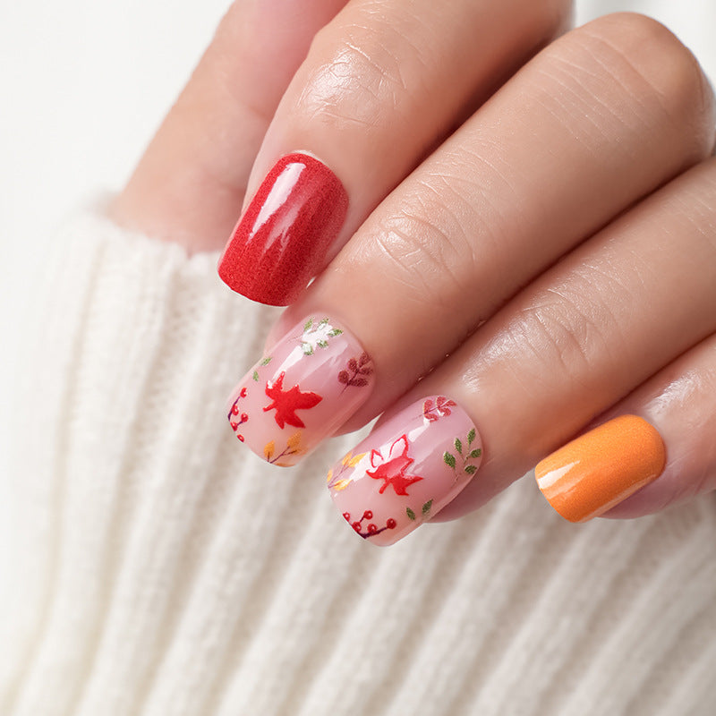 A cross-border explosion European and American style nail piece with diamond long square French manicure three-dimensional love broken diamond wearing nail wholesale - Mixbatch