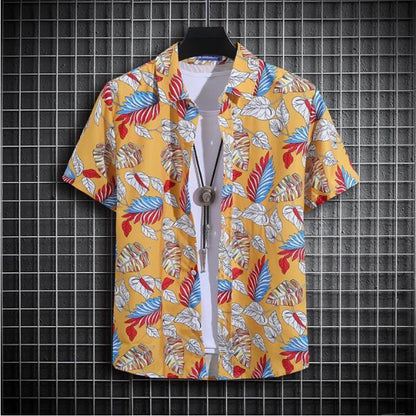 A short-sleeved printed shirt