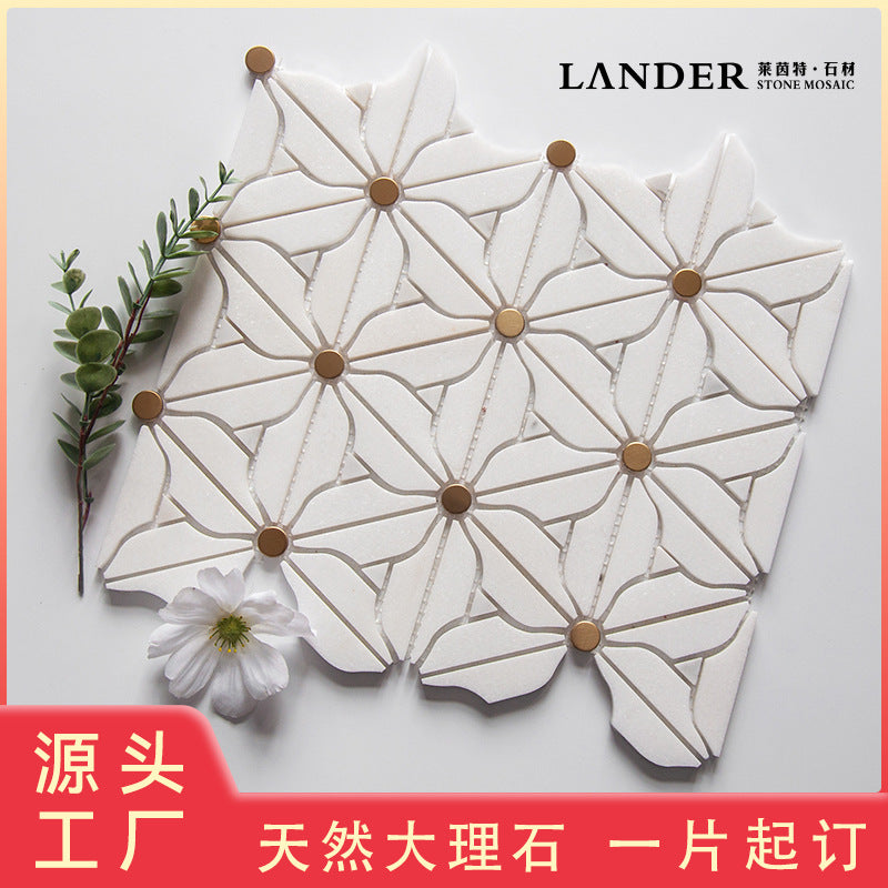 A metal stone mosaic wall tile