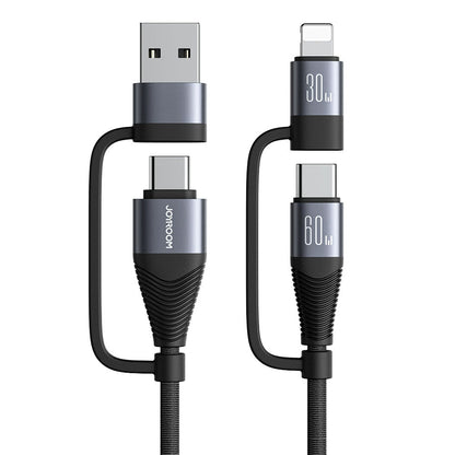 A JOYROOM braided aluminum alloy four-in-one data cable