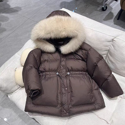 A new hooded medium and long boys and girls thickened jacket children's clothing