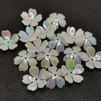 A electroplated color large five-piece small flower ab color plastic flower 18mm handmade DIY material new hair accessories - Mixbatch