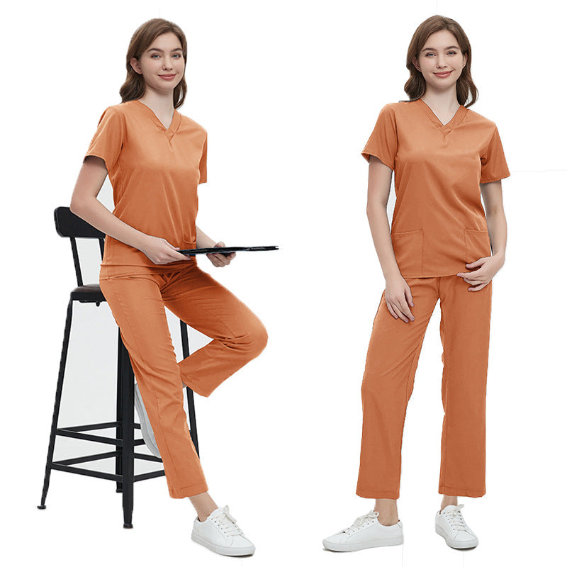 A Surgical Clothes Short Sleeve Washing Clothes Women's Suits Nurse Clothes Operating Room Work Uniforms Isolation Clothes