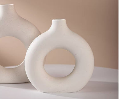 A Nordic style creative plastic vase home living room decoration dining table imitation ceramic ornament flower arrangement vase flower pot flower device