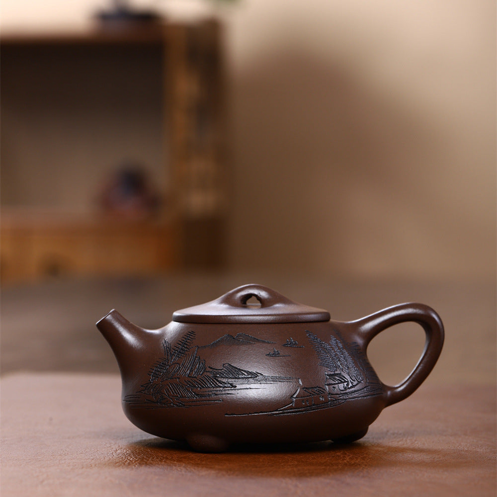 A Purple clay purple clay pot teapot tea set