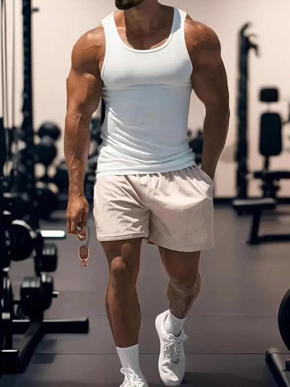 A Men's Sleeveless Elastic Vest