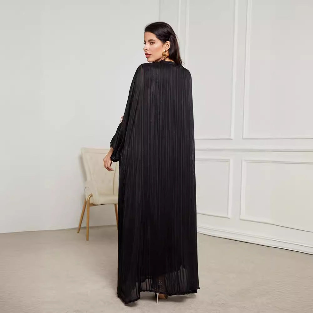 Cross-border supply 2024 new Middle East Dubai clothing AliExpress fashionable and elegant two-piece dress robe - Mixbatch
