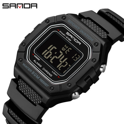 A version of swimming waterproof youth electronic watch simple alarm clock single display small square men and women, student wrist
