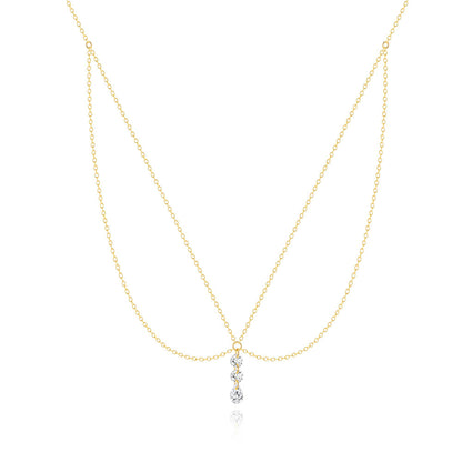 A S925 Double Diamond Necklace