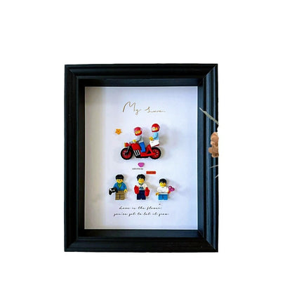 A wooden photo frame hollow 4cm picture frame doll American doll blind box handmade building block mounted three-dimensional display frame