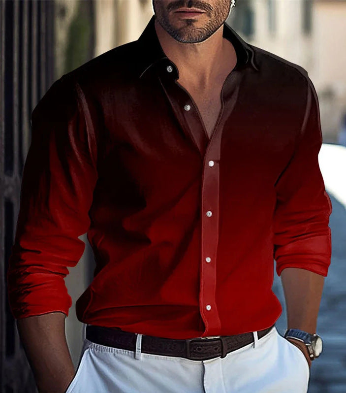 A long-sleeved shirt with gradual change of color