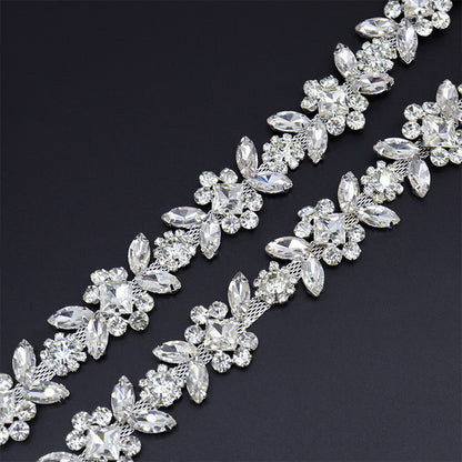 A rhinestone chain diamond jewelry fancy welding drill chain hand seam drill metal chain accessories horse eye drill claw chain DIY accessories - Mixbatch