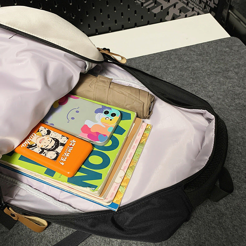A Korean version ins new high-value trendy and cool contrasting backpack, couple light travel travel large-capacity backpack