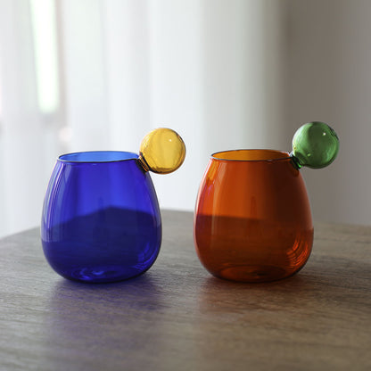 A ins wind colored glass creative water cup primary color glass coffee cup